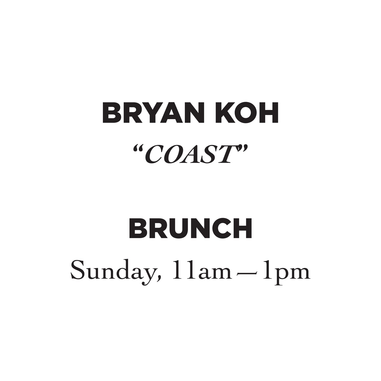 30 AUGUST 2026 – BRUNCH